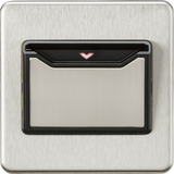 32A 1G Key Card Switch - Brushed Chrome
