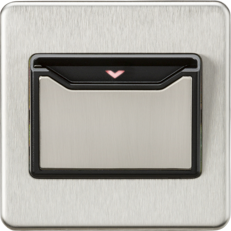 32A 1G Key Card Switch - Brushed Chrome