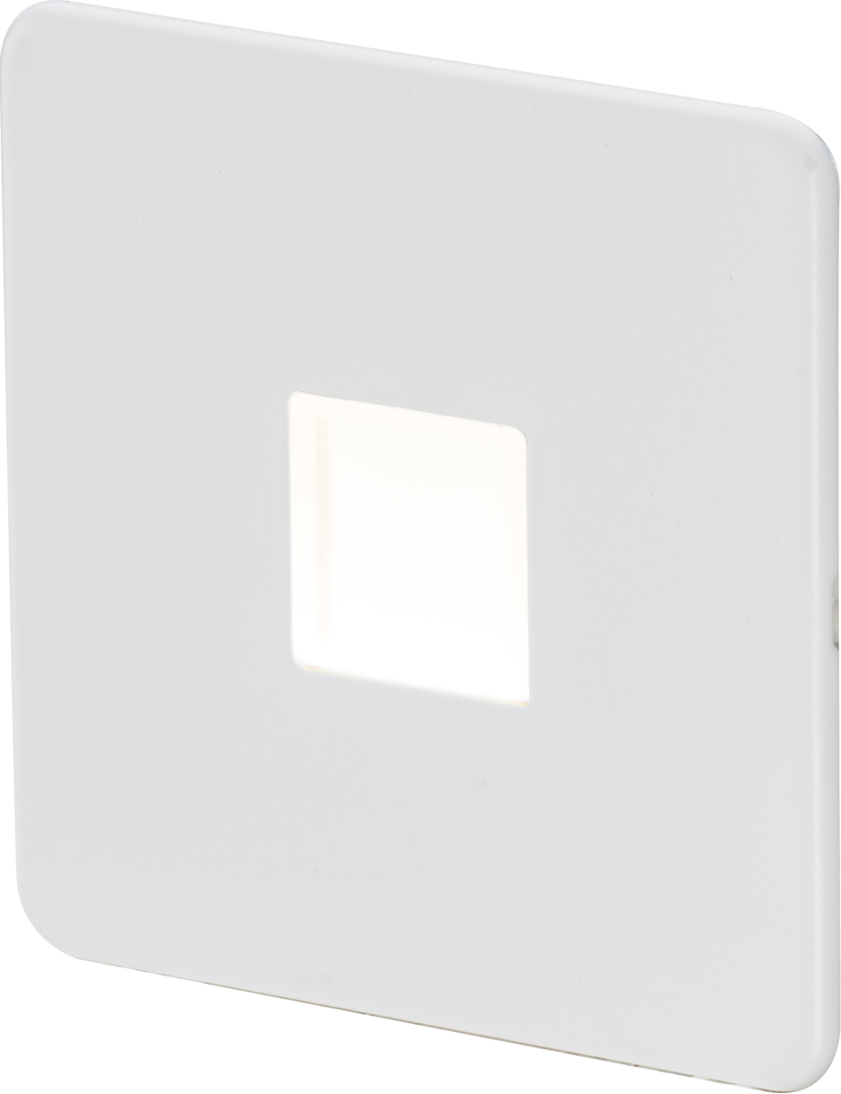 230V LED Plinth Light - Matt White - Sleek Design