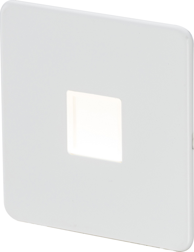 230V LED Plinth Light - Matt White - Sleek Design