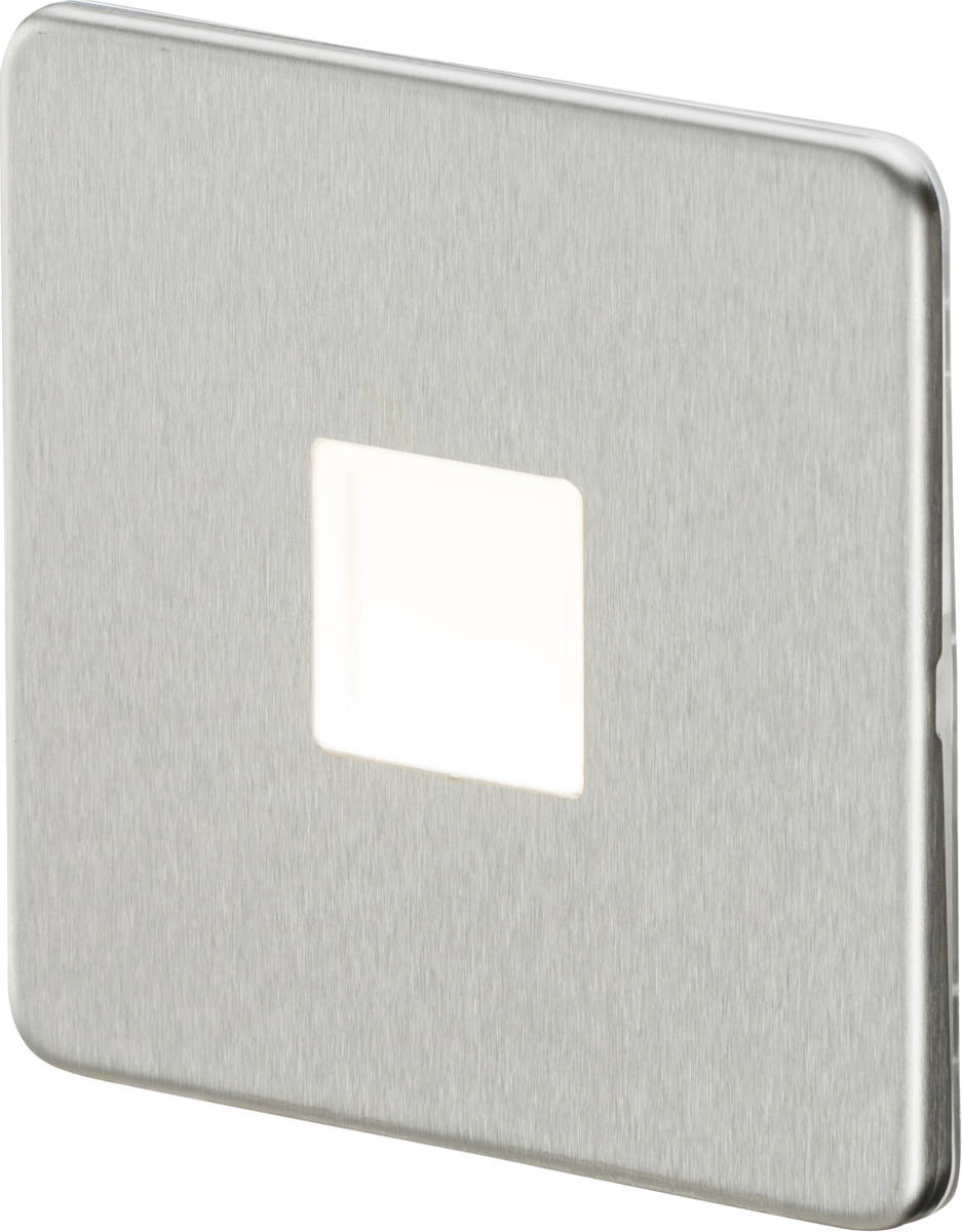230V LED Plinth Light - Brushed Chrome