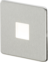 230V LED Plinth Light - Brushed Chrome