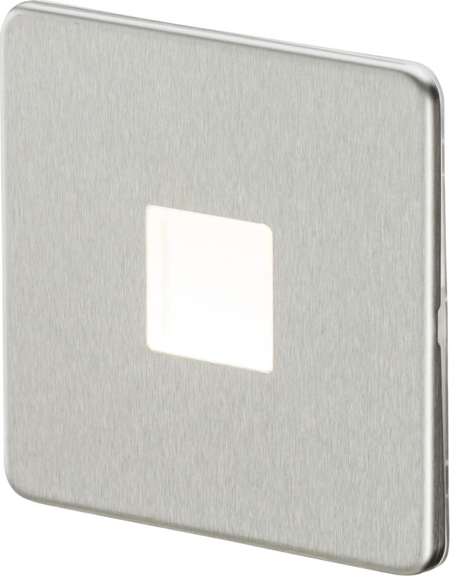 230V LED Plinth Light - Brushed Chrome