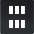 Screwless 6G Grid Faceplate - Matt Black by ML Accessories