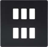 Screwless 6G Grid Faceplate - Matt Black by ML Accessories