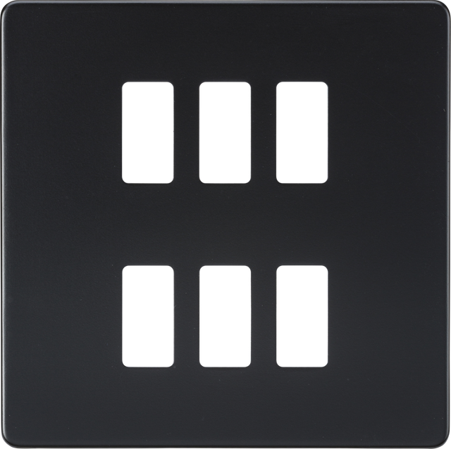 Screwless 6G Grid Faceplate - Matt Black by ML Accessories