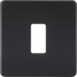 Screwless 1G Grid Faceplate - Matt Black by ML Accessories