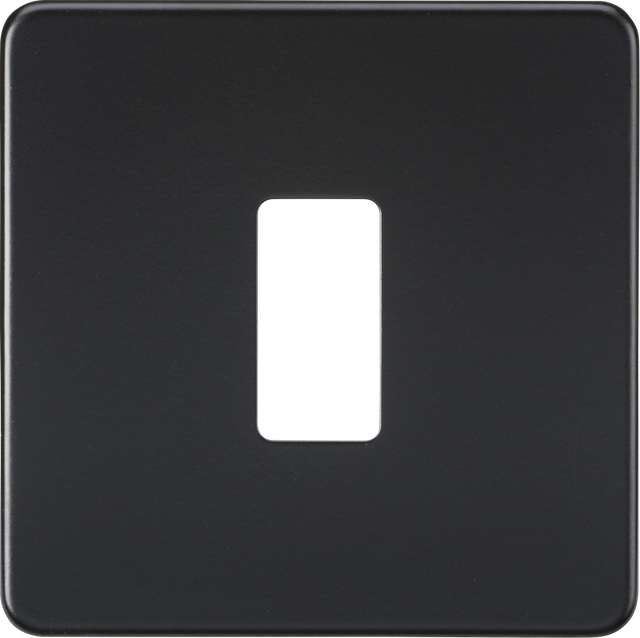 Screwless 1G Grid Faceplate - Matt Black by ML Accessories
