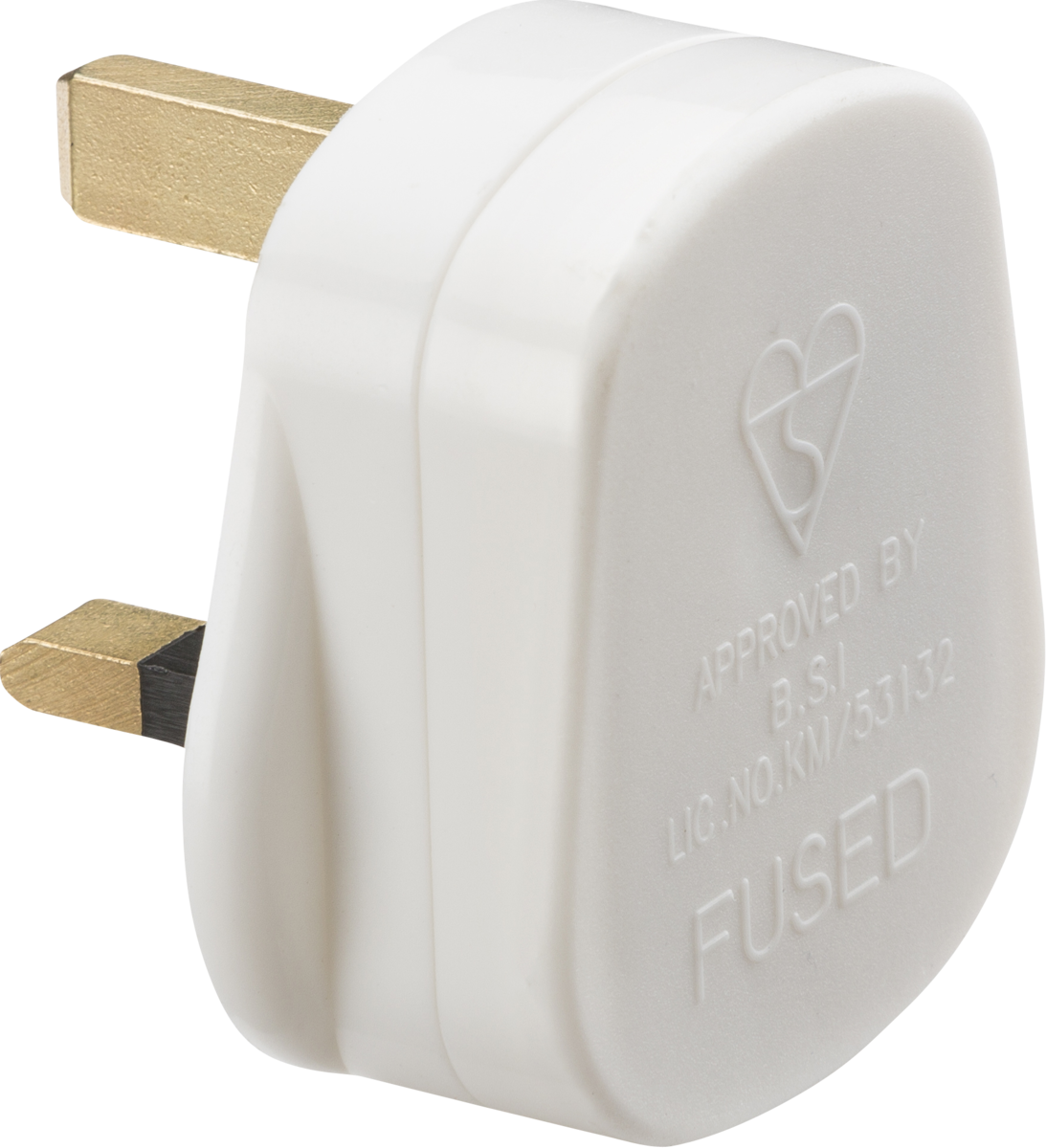 Knightsbridge 13A Plug Top with 5A Fuse - White, Screw Cord Grip