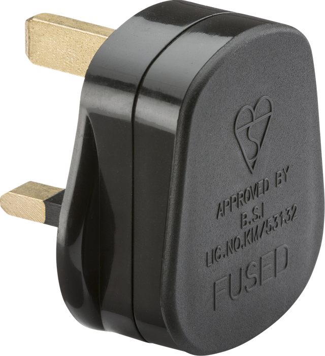 Knightsbridge 13A Plug Top - Black with Fuse
