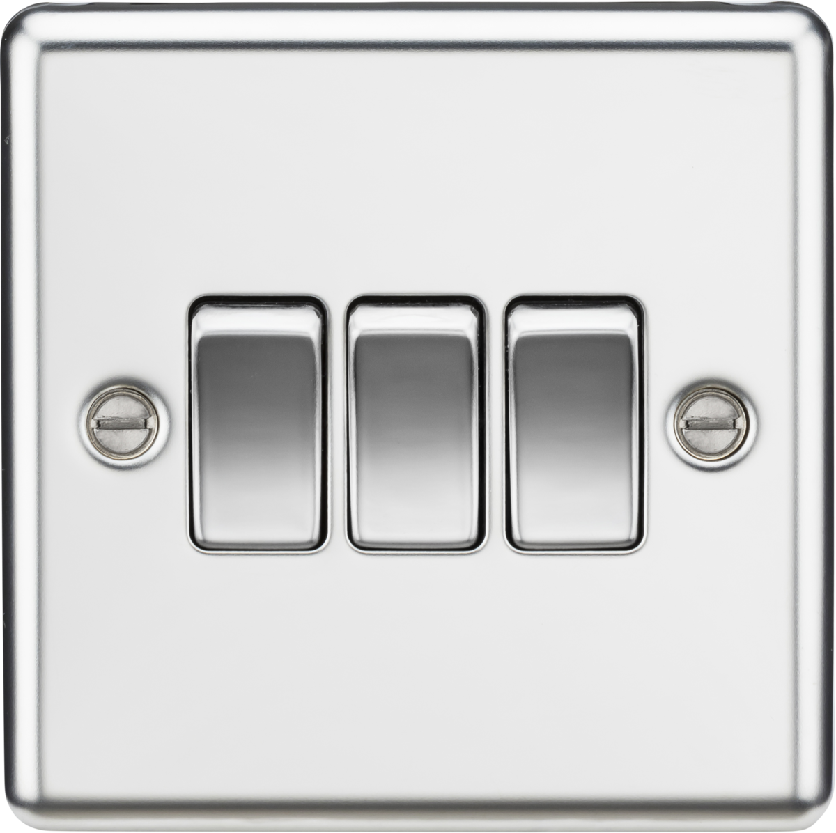 10AX 3G 2-way Switch - Polished Chrome - Rounded Edge Design
