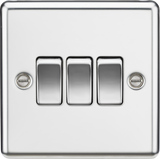 10AX 3G 2-way Switch - Polished Chrome - Rounded Edge Design