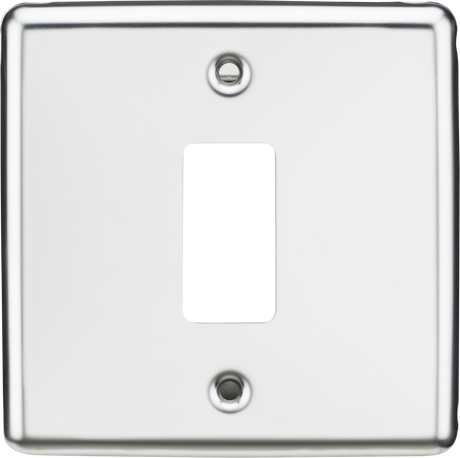 1G Grid Faceplate - Rounded Edge Polished Chrome by Knightsbridge