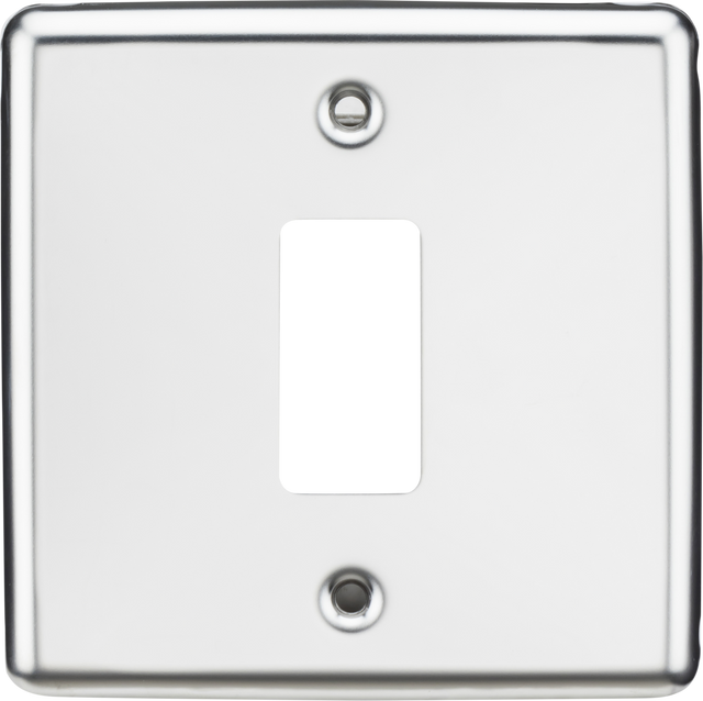 1G Grid Faceplate - Rounded Edge Polished Chrome by Knightsbridge