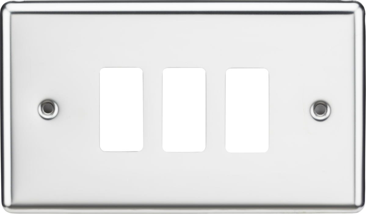 3G Grid Faceplate - Rounded Edge Polished Chrome, GDCL3PC