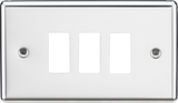 3G Grid Faceplate - Rounded Edge Polished Chrome, GDCL3PC