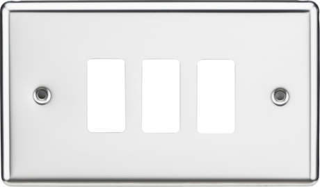3G Grid Faceplate - Rounded Edge Polished Chrome, GDCL3PC