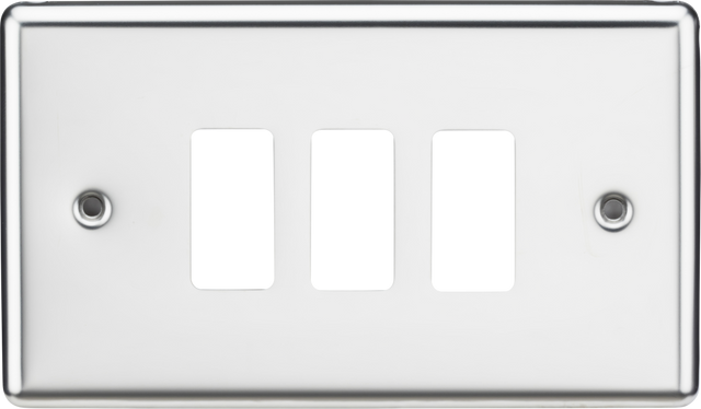 3G Grid Faceplate - Rounded Edge Polished Chrome, GDCL3PC