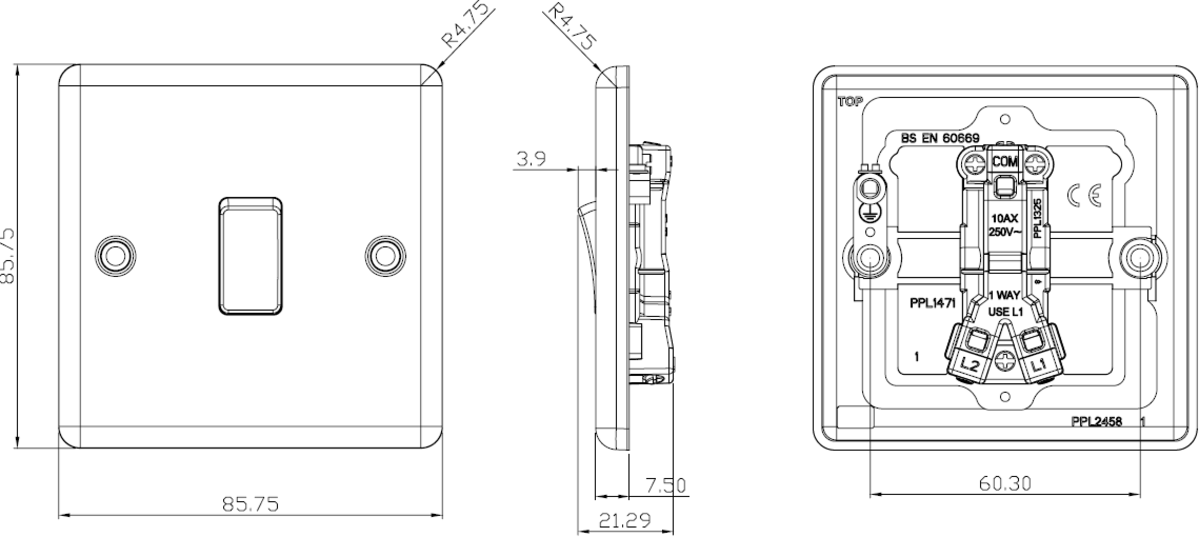 10AX 1G 2-Way Switch - Additional View