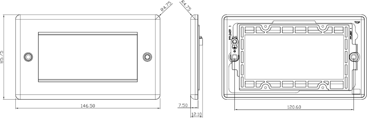 Alternative image of 4G Modular Faceplate - Polished Chrome