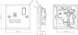 Additional view of 13A 1G DP Switched Socket - Polished Chrome with White Insert
