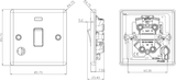 20A Polished Chrome Double Pole Switch - Side View