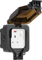 IP66 13A 1G DP Switched Socket with Neon - Black
