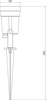 Side view of 230V IP65 4W LED Wall/Spike Light 3000K