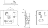 Switched Socket with Dual USB Charger - Polished Chrome