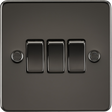 10AX 3G 2-way Switch in Gunmetal - Flat Plate Design