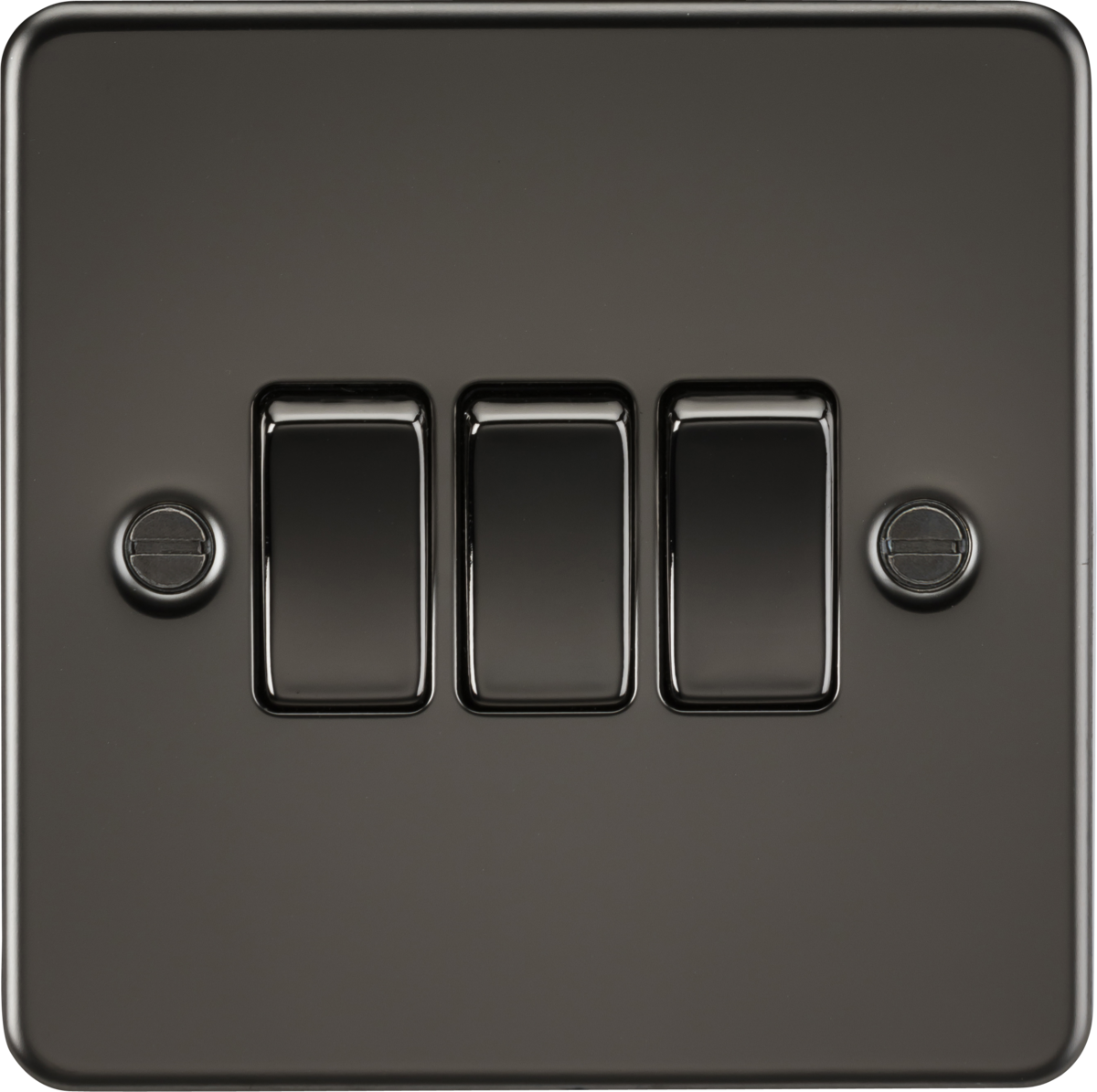 10AX 3G 2-way Switch in Gunmetal - Flat Plate Design