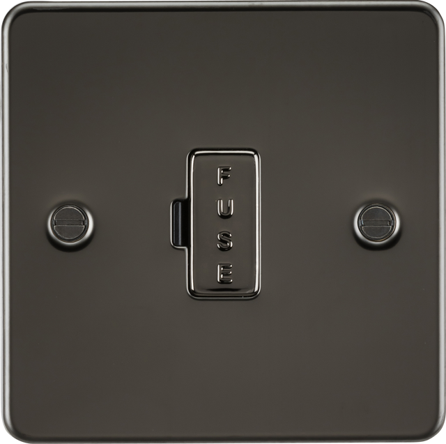 13A Fused Spur Unit - Gunmetal - Flat Plate Design