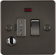 13A Switched Fused Spur Unit with Neon & Flex Outlet - Gunmetal