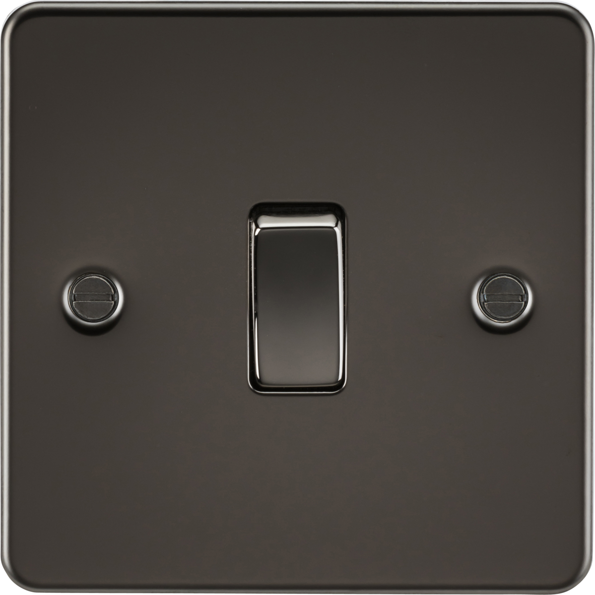 20A 1G DP Switch in Gunmetal finish - Flat Plate Design