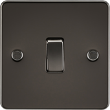 20A 1G DP Switch in Gunmetal finish - Flat Plate Design