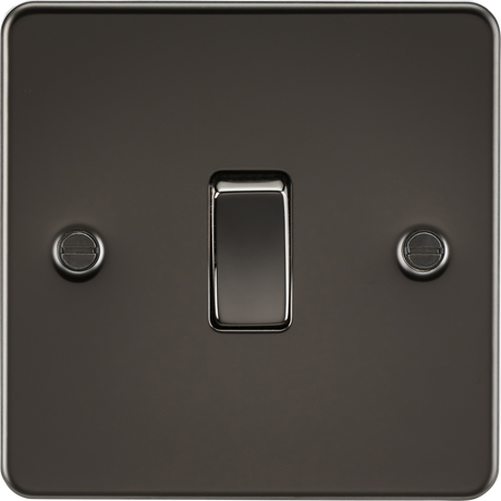 20A 1G DP Switch in Gunmetal finish - Flat Plate Design