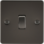 20A 1G DP Switch in Gunmetal finish - Flat Plate Design