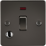20A 1G DP Switch with Neon & Flex Outlet - Gunmetal