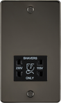 115/230V Dual Voltage Shaver Socket - Gunmetal with Black Insert