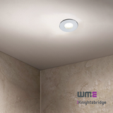Knightsbridge: VFCFIPC, 230V IP65 Fixed GU10 Fire-Rated Downlight, Chrome Finish, Dimmable, 35W Max, Fast-Fix Installation