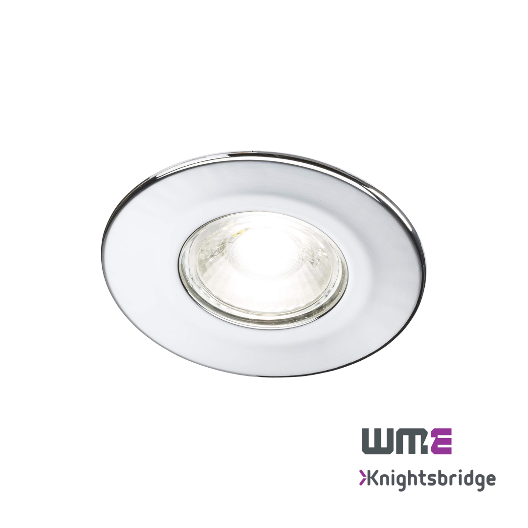 Knightsbridge: VFCFC, 230V GU10 Fire-Rated Downlight, Chrome Finish, Dimmable, 35W Max, IP20