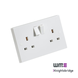 Knightsbridge: SN9000S, 13A 2G SP Switched Socket, IP20, Twin Earth, White, ASTA Approved