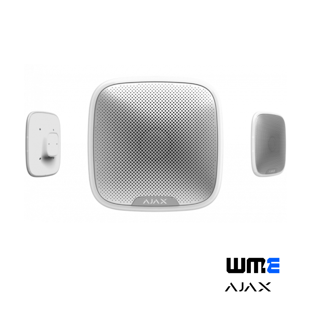 AJAX: FIBRA STREETSIREN, Wired Outdoor Siren, 85-113 dB Volume, 24V, Black/White