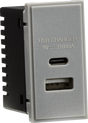 Dual USB A+C Charger Module - Grey