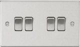 10AX 4G 2-way Plate Switch - Brushed Chrome