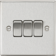 10AX 3G 2-way Plate Switch - Square Edge Brushed Chrome