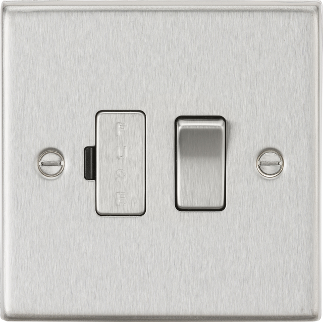 13A Switched Fused Spur Unit - Brushed Chrome
