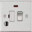 13A Switched Fused Spur Unit with Neon & Flex Outlet - Brushed Chrome