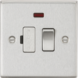 13A Switched Fused Spur Unit with Neon - Brushed Chrome