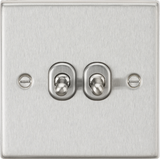 10AX 2G 2-way Toggle Switch - Brushed Chrome Finish